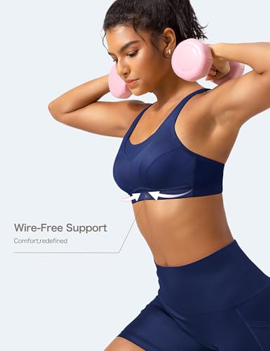 Image of Wingslove High Impact Sports Bras for Women Plus Size Non Padded Wirefree Workout Bra Bounce Control