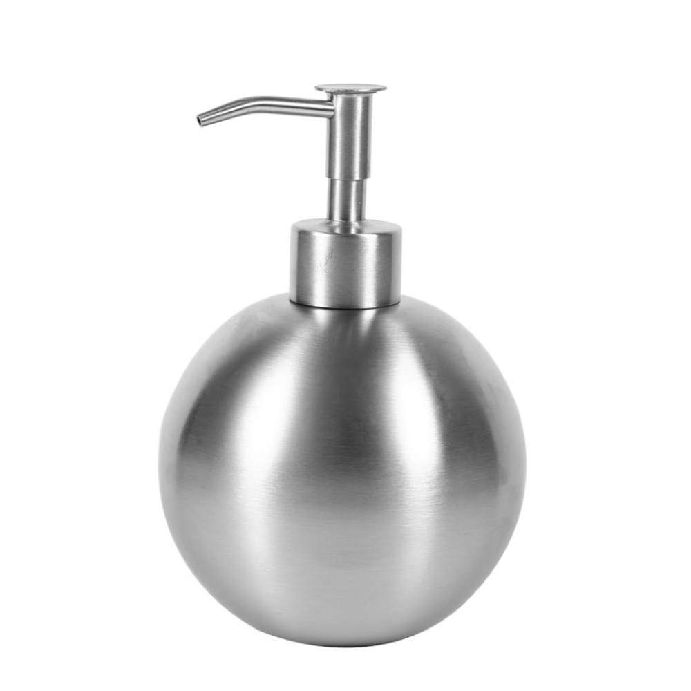 Distributeur de Savon Liquide pour Les Mains 500 ML Protable, Bouteille de Distributeur de Pompe à Liquide en Forme de Boule en Acier Inoxydable 304