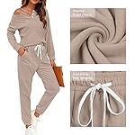 WIHOLL Two Piece Outfits for Women Lounge Sets Button Down Sweatshirt Sweatpants Sweatsuits Set with Pockets - Image 4