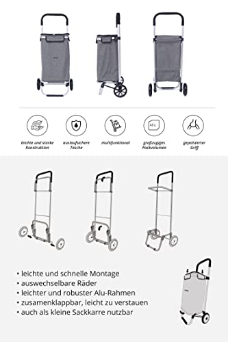 blnbag T2 - Klappbarer Einkaufstrolley Shopping Bag Trolley, Leichter Einkaufsroller stabiles Alu-Gestell, Einkaufstasche mit Rollen, 45L, 96 cm – Bild 3