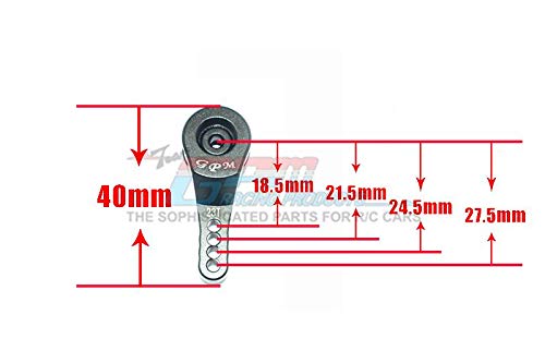 GPM Aluminum 23T Servo Horn For Traxxas TRX-4 - Built-In Spring, 3 Positioning Holes, Silver