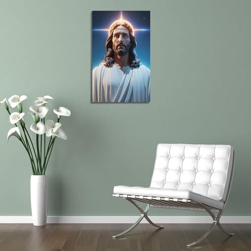 Poster chrétien Jésus cadeau idéal toile encadrée 30x45cm - 4