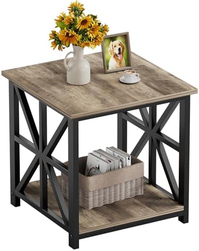 GreenForest End Table with 2-Tier Stora...