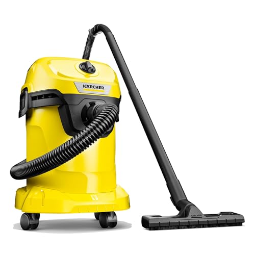 Kärcher WD 3 Multi-Purpose 4.5 Gallon Wet/Dry Shop Vacuum Cleaner with Attachments – Blower Feature, Compact Space-Saving Design, Great for Car Cleaning