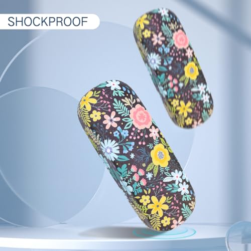 Image of PERFECTSIGHT Hard Shell Eyeglasses Case, PU Leather Protective Glasses Case, Cute Eyeglass Case for Women Men Girls