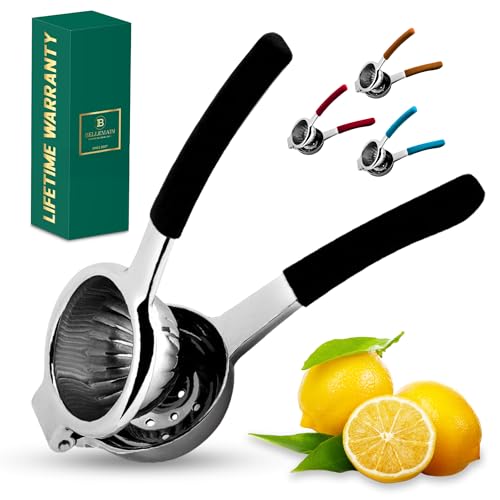 Stainless Steel Lemon Squeezer and Lime Press - Heavy Duty Manual Citrus Juicer and Handheld Juice Press for Lemons, Limes, and Small Citrus Fruits