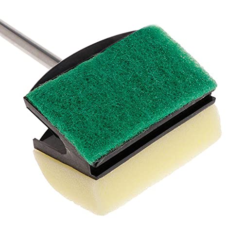PetzLifeWorld Aquarium Fish Tank Double Sponge Long Steel Handle Cleaner