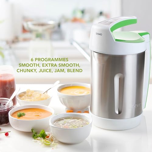 DOMO DO705BL Suppenkocher - 2L - 6 Programme - LED - Mit Marmeladenfunktion - Edelstahl