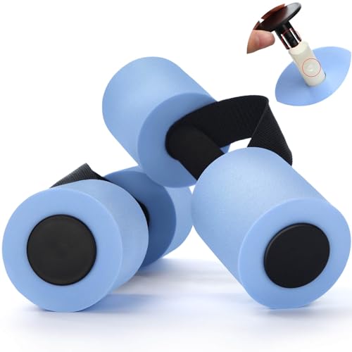 Soulchen Pool Exercise Equipment Water Dumbbells Pool Resistance Aerobic Weights EVA Foam Dumbbell with Handle Strip for Aqua Therapy Water Aerobics Weight Loss Fitness(Pale Blue,Light)