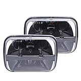 Eofooq Jeu de phares Phares LED Carrés H6054 Pour Voiture Feux De Route Et De Croisement Pour GMC Pour Savana C2500 Pour Suburban 1997-2012 principal(2piece)