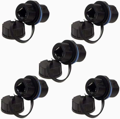 Connecteur RJ45 étanche Cat5e avec capuchon anti poussière double femelle