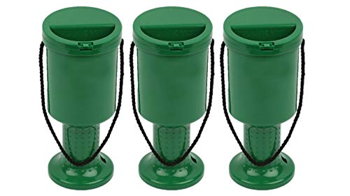 Pack de 3 cajas de plástico redondeadas de mano para coleccionar, caja de beneficencia, caja de donación de dinero (verde)