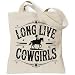 TOTEUSVIA Long Live Cowgirls Gifts Tote Bag, Western Canvas Bags for Women, Shopping Bag