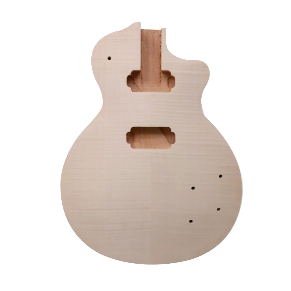 New Guitar Body Flame Maple Mahogany wood DIY Electric Guitar Replacement Set in Heel HH pickups