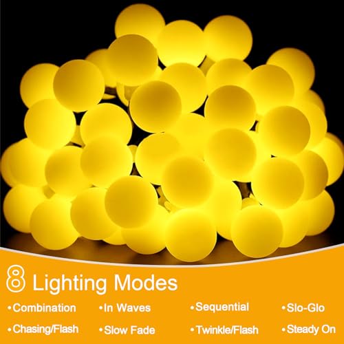 WoskjXas Solar Abrazine Light String, 12m 100LEDs Solar Decorative Lights Outdoor - Image 4