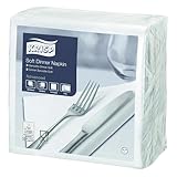Premium Soft Dinner Napkins, 3 PLY - Ideal for Dinner, Kitchen, and Events Pack of 100 Sheets (39 x 39cm), White Colour