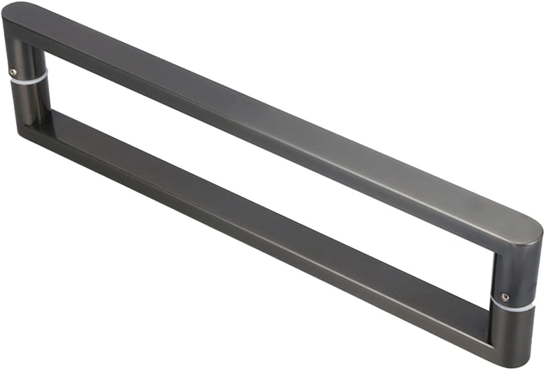 Pull Push Door Handles,17.3 Inch Square Rectangle Shape Sliding Door Handle,SUS304 Stainless Steel Brushed Chrome Finish Push and Pull Glass Door Handle (Size : 440mm)