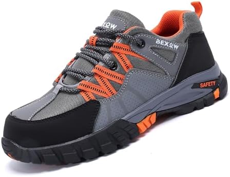 Premium Safety Shoes Steel Toe Lightweight Slip Resistant Breathable Work Sneakers with Kevlar Midsole Anti Smashing Puncture Proof Comfortable Industrial Footwear for Men and Women