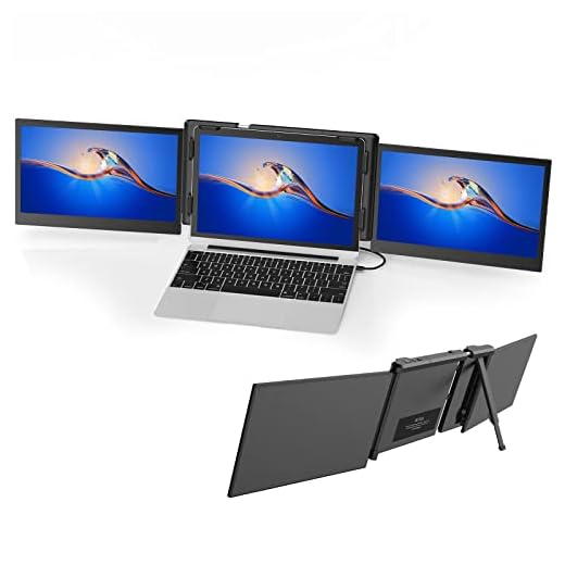 BQAA 13.3" Portable Dual Triple Portable Monitor for Laptop, Support M1 MacBook Laptop Screen Extension, Rotating FHD 1080P IPS Mobile Display Type-C/PD/TF for Windows Mac 13.3"-16.5" Laptops P2 Pro