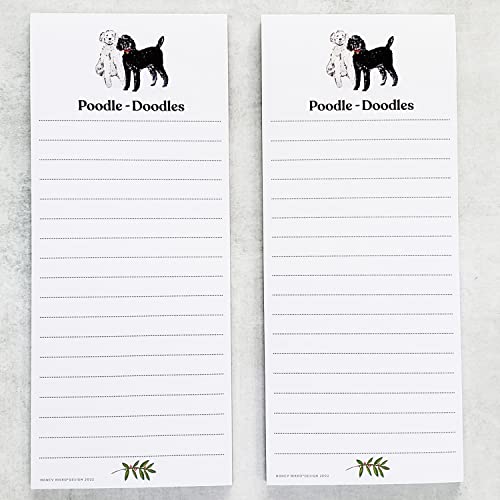 Bloc-notes frigo motif caniche - Lot de 2 cadeaux pour passionnés