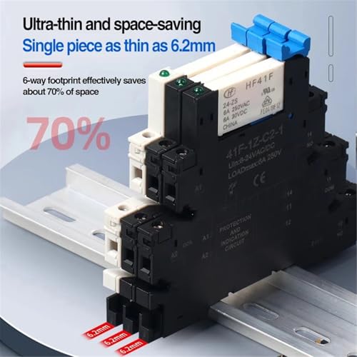 Relé delgado 41F para PCB integrado en soporte de 12V CA 4