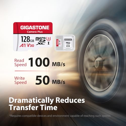 Image of [Gigastone] 128GB Micro SD Card, Camera Plus, UHS-I U1 Class 10 Micro SDXC Card with SD Adapter High Speed Memory Card UHS-I Full HD Video Nintendo Switch Dashcam Camera Canon Drone