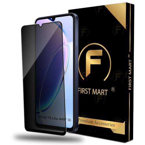 Image of FIRST MART Privacy Tempered Glass for Vivo T5 Lite | Anti-Spy Screen Protector, Edge-to-Edge 9H Scratch Protection, Case-Friendly, Bubble-Free | Pack of 1