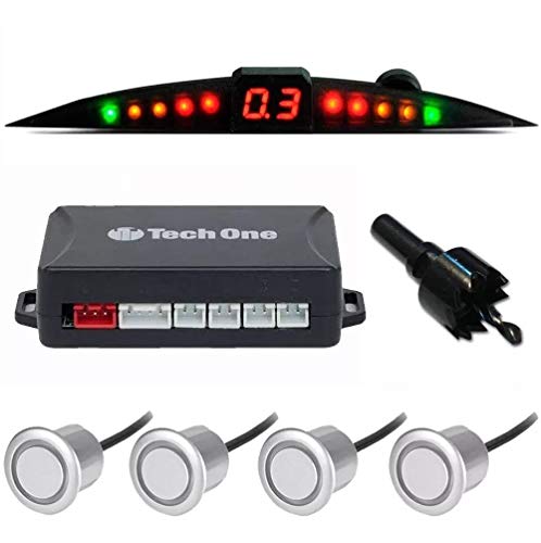 Sensor De Estacionamento Tech One Prime Prata 4 Pontos