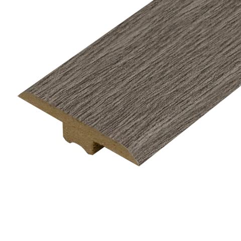 Universal Moudlings Laminate & Wood Flooring T Section Transition Bar MDF Threshold Strip Edge Profile Door Strip Trim (Oak Grey)