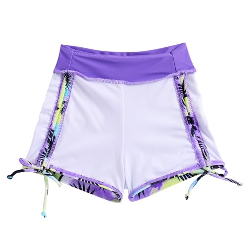 Image of Funnycokid Girls Swimsuit 3 Pieces Zip Rash Guard Bathing Suits Set Kids Bikini Boyshort Summer Swimwear 3-14 Years