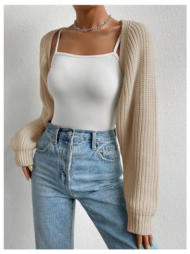 Image of RoseSeek Women's Cropped Cardigan Sweaters Open Front Bolero Shrugs