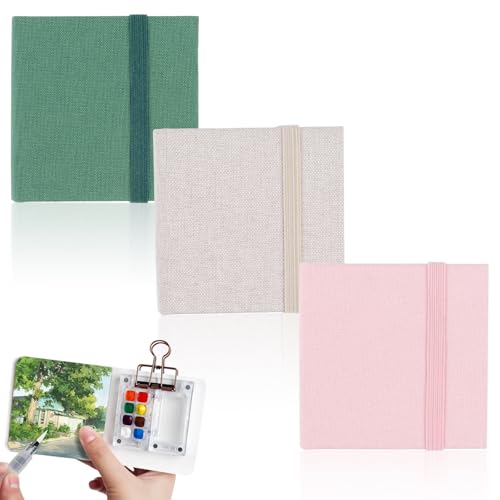 Carnet de croquis aquarelle 300g petit bloc de dessin portable miniature plein air 3 pièces