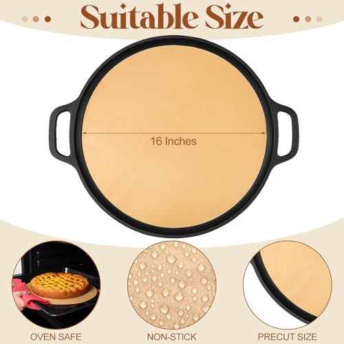 Sawysine 150 Pcs 16 Inch Round Parchment Paper Natural Unbleached Parchment Paper Sheets Non-Stick Precut, Ideal for Baking, Cooking, Grilling, Air Fryer and Steaming Brown by Sawysine - Used condition - Image 2