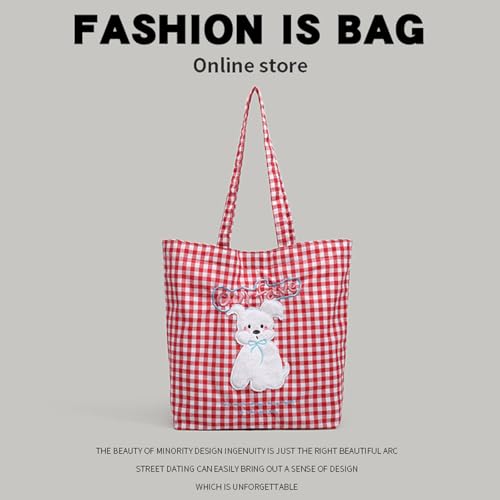 Elegant Dog Pattern Underarm Bag Fashionable Shoulder Bag Aesthetic Canvas Handbag With Spacious Interior For Women Spacious4