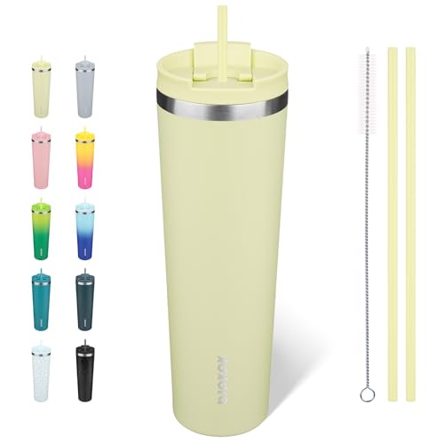 Image of BJPKPK 34oz Coffee Tumbler with Straw, Insulated Stainless Steel Cup