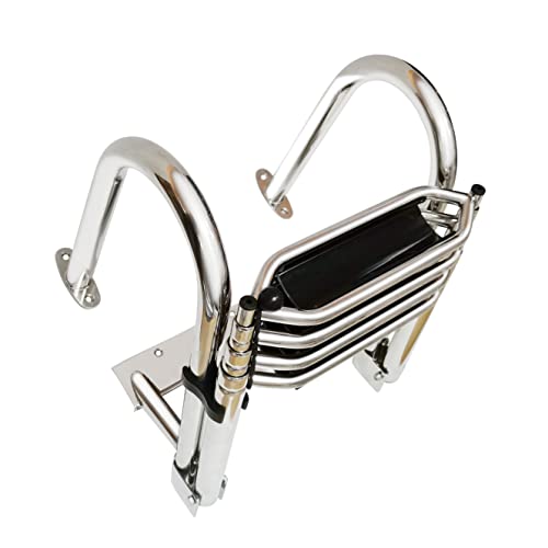 Mojiate Stainless Steel 4 Steps Telescoping Boat Ladder Reinforce Dock Ladder Heavy Duty Swim Deck Ladder With Wider Pedals And Hand Railings，Rated To 500 Pounds #TOP3