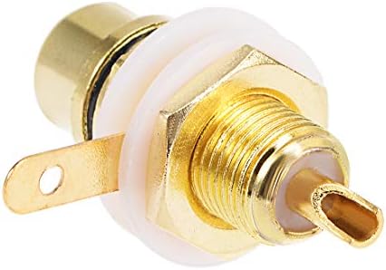 sourcing map RCA Female Bulkhead Socket Gold Plated Video Connectors Adapter 2pcs