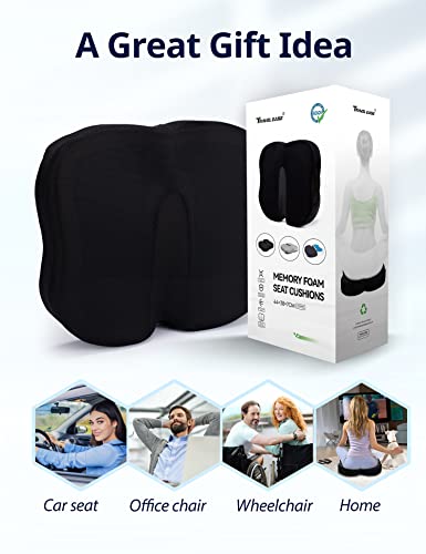 Travel Ease Gel Memory Foam Seat Cushion, Butterfly-Shape Seat Cushion for Long Hours Sitting Comfort, Butt Support Pillow for Office Chair, Car Seat, Dining Chair (Black) by Travel Ease - Image 6