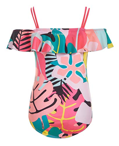Image of Calvin Klein Girls' One-Piece and Two-Piece Bikini Swimsuits with UPF 50+ Sun Protection, Quick Drying Bathing Suit