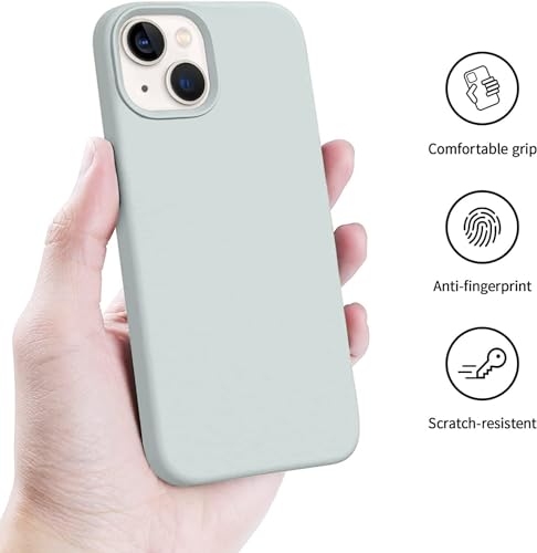 Image of DIZORO Compatible with iPhone 13 Case, Liquid Silicone Case, Full Body Protective Cover, Shockproof, Slim Phone Case, Anti-Scratch Soft Microfiber Lining, 6.1 inch - SAE Grey