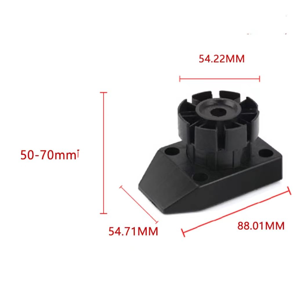 Dajiaxingxing 8 Pcs Cabinet Feet, Adjustable Height 50-70mm Plastic Furniture Cupboard Legs, Black Adjustable Feet - Image 2