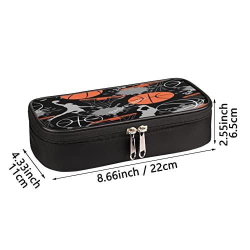 Image of Basketball Pencil Case Basketball Slam Duck Large Capacity Pencil Pouch Simplicity Pencil Box Pencil Bag Pen Case Large Stationery Organizer Bag with Zipper for Kids Boy Girls School Office Supplies