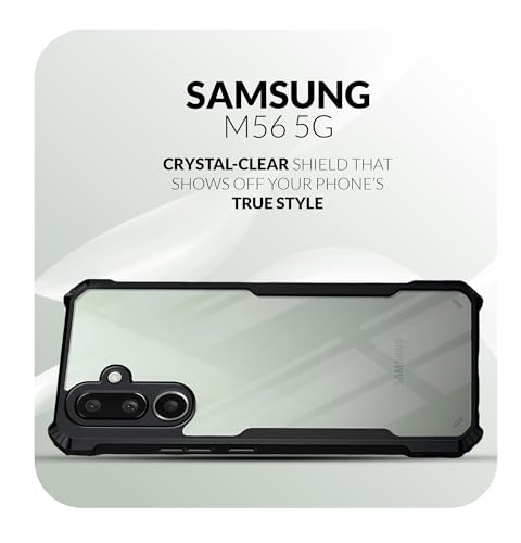 Image of Back Cover Case + Screen Protector for Samsung Galaxy M56 5G | Transparent Black | TPU & PC Anti Yellow Mobile Phone Case Cover for Samsung Galaxy M 56 / M56 5G | 360 Degree Protection