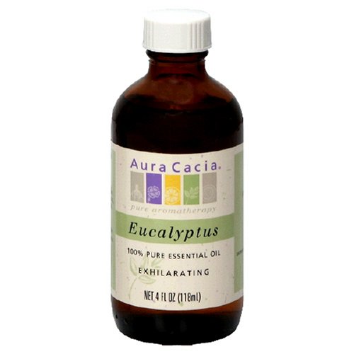 Aura Cacia 100% Pure Eucalyptus Essential Oil | GC/MS Tested for Purity | 120 ml (4 fl. oz.) | Eucalyptus globulus