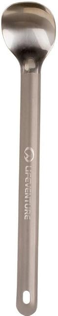 Lifeventure Titanium Long Handled Spoon  Ultra Lightweight Extra-Long Spoon Ideal for Camping or Travel,215 x 38mm