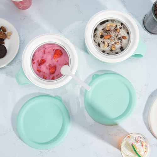 PUREKRA Silicone Lid for Dash My Mug Ice Cream Maker, Silicone Bowl Cover for Dash Ice Cream Maker Mug, Ice Cream Storage Lid, Food-grade, Reusable, Freezer/Dishwasher Safe, Cyan (Bowl NOT Included) - Thumbnail 7