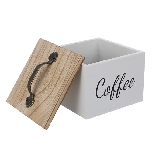 KICHOUSE Caja Organizadora para Cápsulas de Café de Madera con Tapa Antipolvo, Diseño Vintage Compacto para Cocina y Hogar, Soporte para Guardar Cápsulas y Bolsitas de Té, Organizador