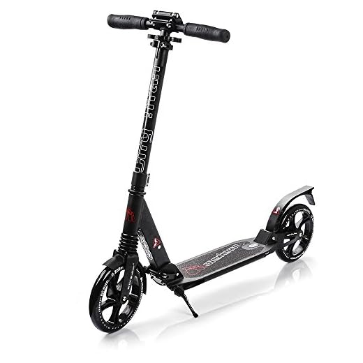 meteor Scooter Big Wheel barnvagn hopfällbar cityroller kickscooter City sparkcykel hopfällbar sparkcykel stunt scooter barn 6 år – gammal sparkcykel vuxna 100 kg -2 x dämpare fram + bak -ABEC7