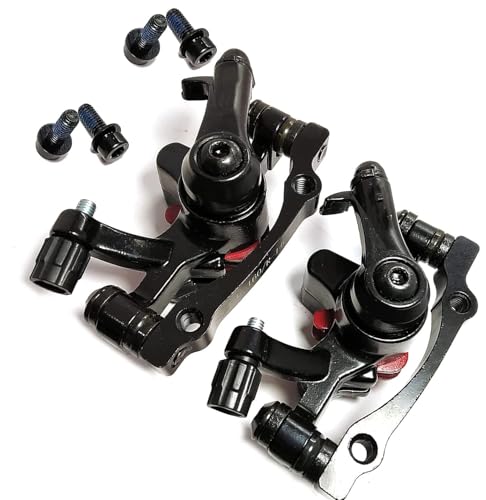 Image of CYBIC Bicycle Disc Brake Caliper Set of 2 Front with Brake Pads Durable Alloy Construction Smooth Performance Easy Installation Universal Fit for Mountain and Road Bikes Black