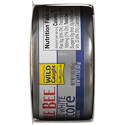 Bumble Bee Solid White Albacore Tuna In Water, 3 Oz Cans (Pack Of 3) - Wild Caught Tuna - 16G Protein Per Serving - Non-Gmo Project Verified, Gluten Free, Kosher - Great For Tuna Salad #TOP4
